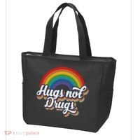 Hugs Not Drugs Rainbow Tote Bag thumb 3