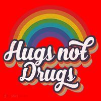 Hugs Not Drugs Rainbow Santa Hat thumb 1