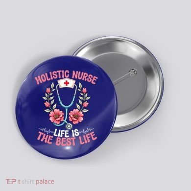 Holistic Nurse Design Stethoscope Nurse Gift Button