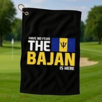 Have No Fear The Bajan Is Here! Barbados Pride Golf Towel thumb 1