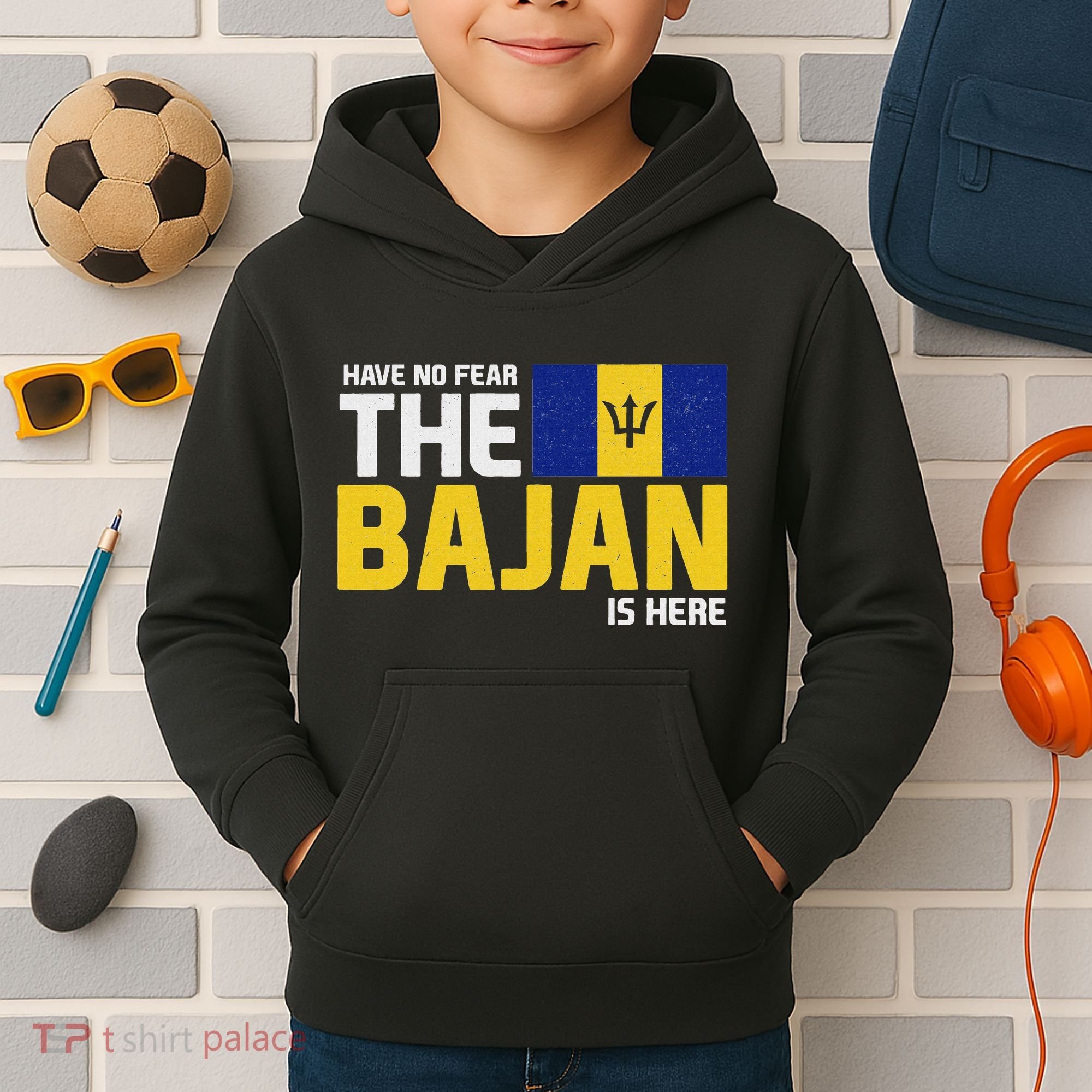 Have No Fear The Bajan Is Here! Barbados Pride Kids Hoodie