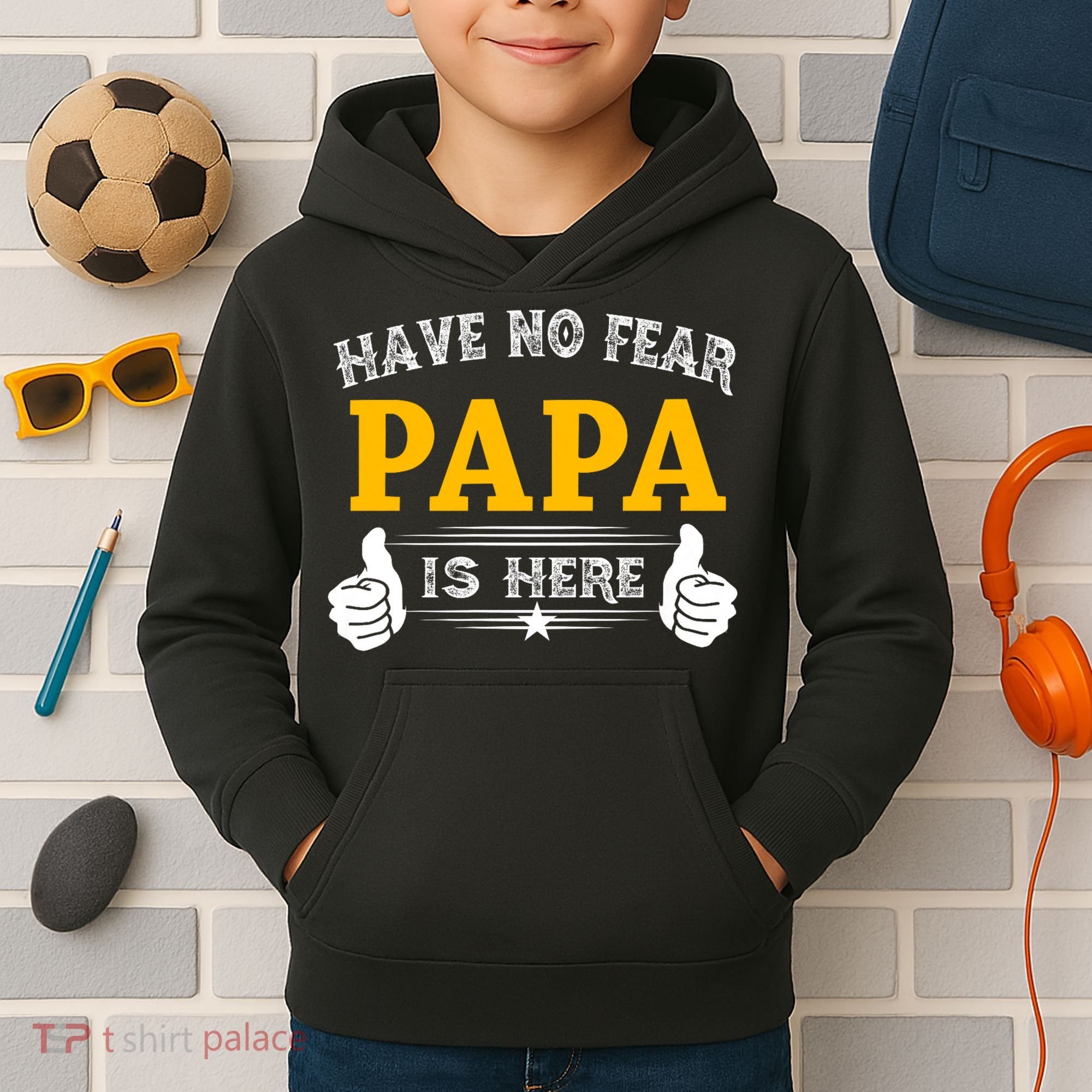 Have No Fear Papa Is Here Kids Hoodie