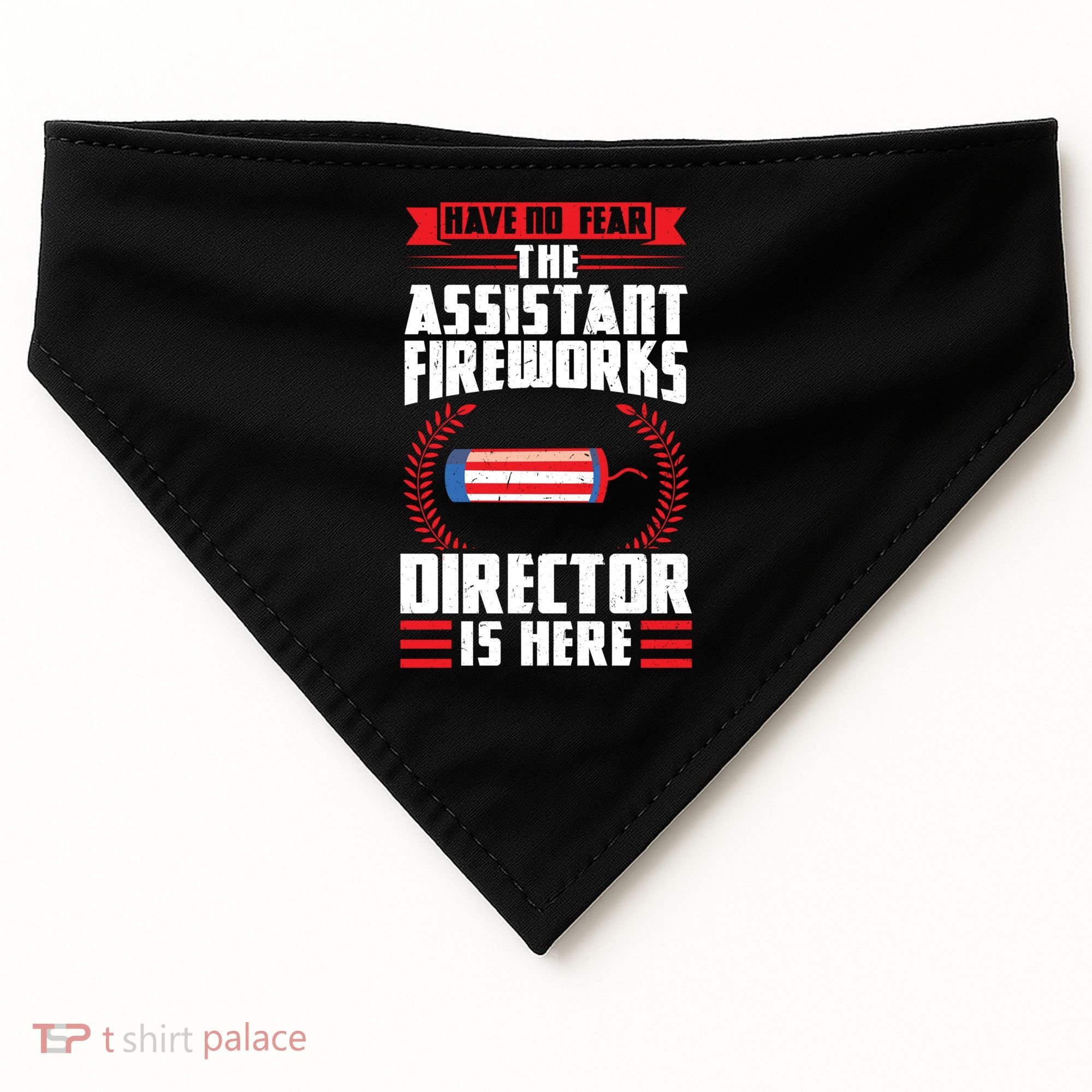 Have No Fear The Assistant Fireworks Director Firework Usa Funny Gift USA-Made Doggie Bandana