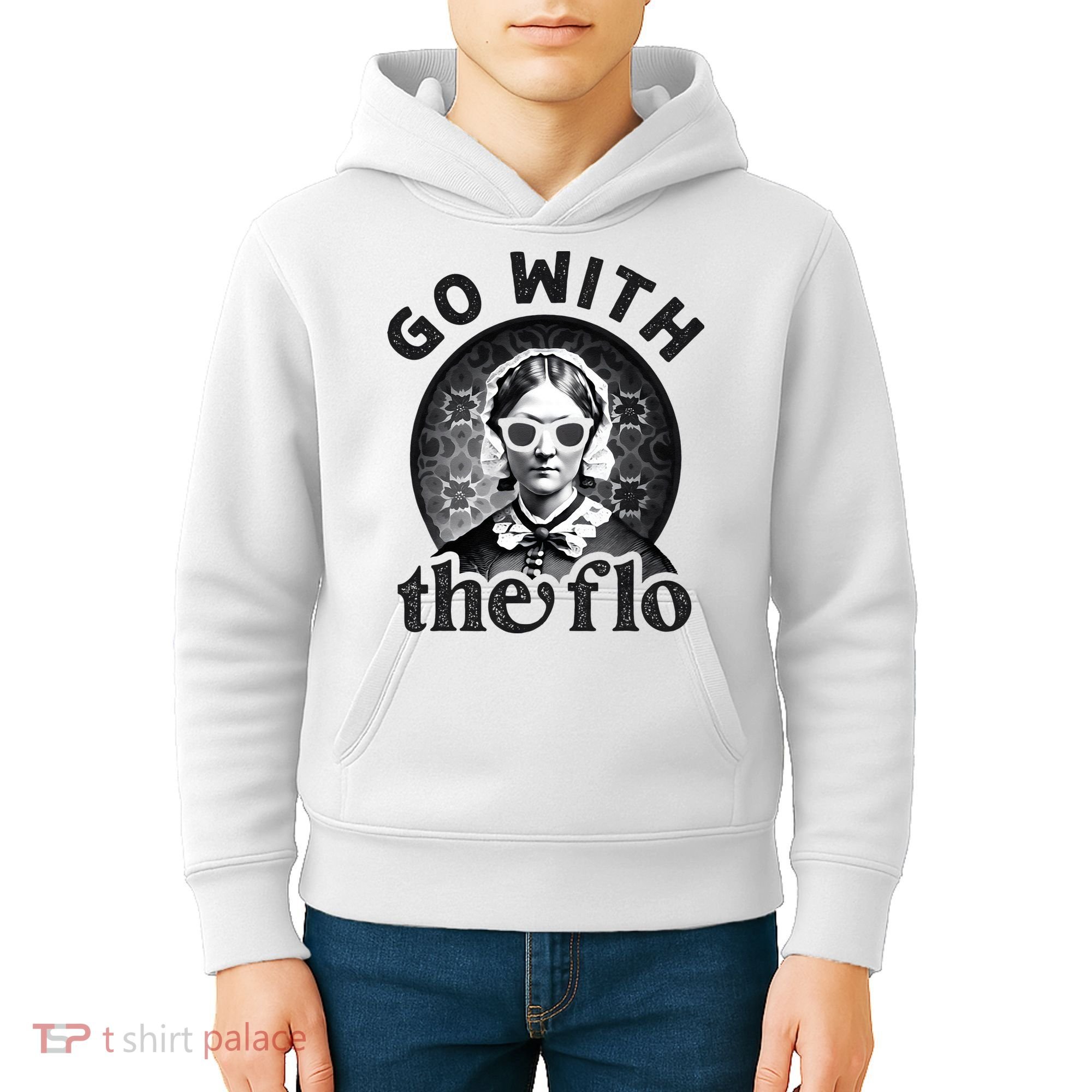 History Nurse Florence Nightingale Go With The Flo Kids Hoodie