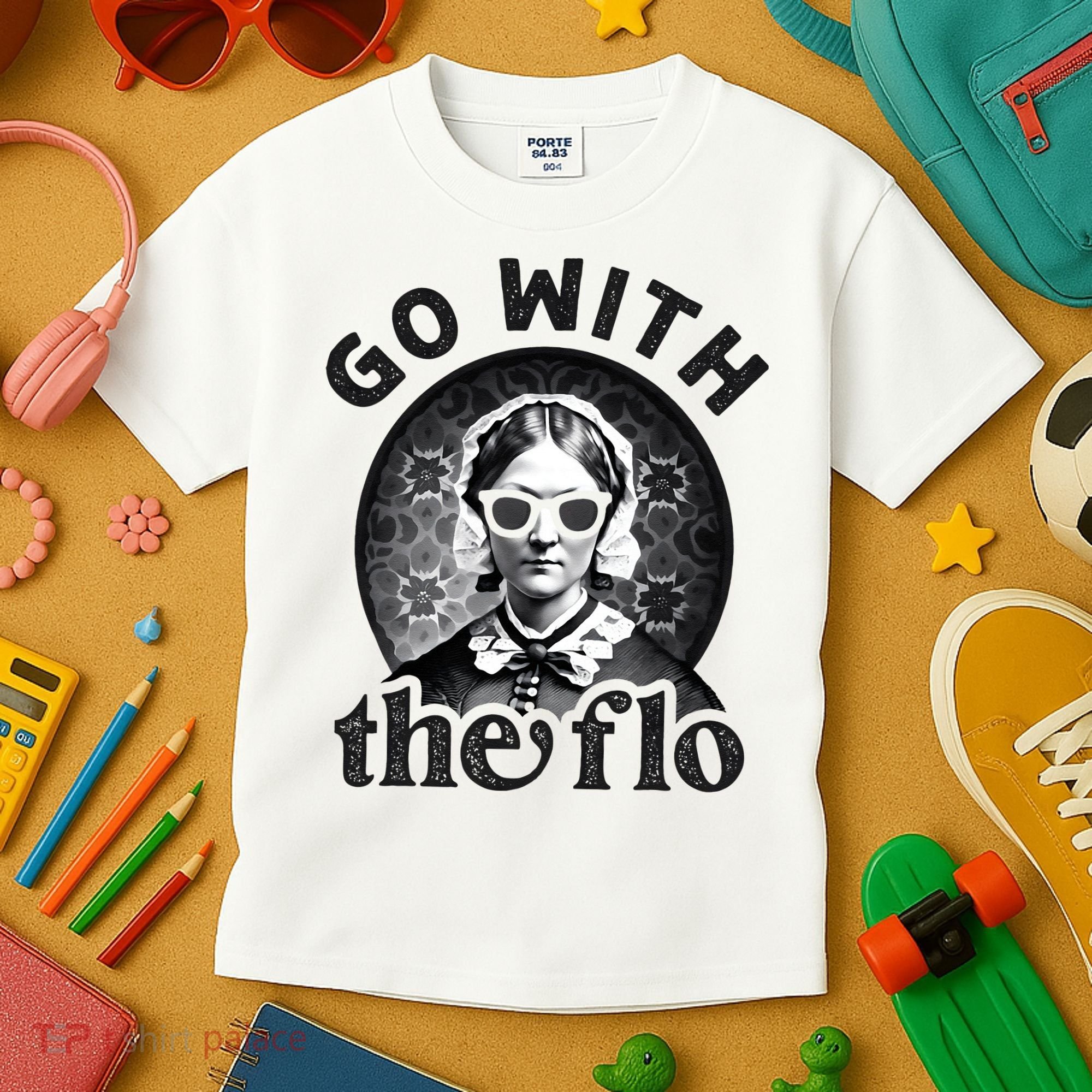 History Nurse Florence Nightingale Go With The Flo Kids T-Shirt