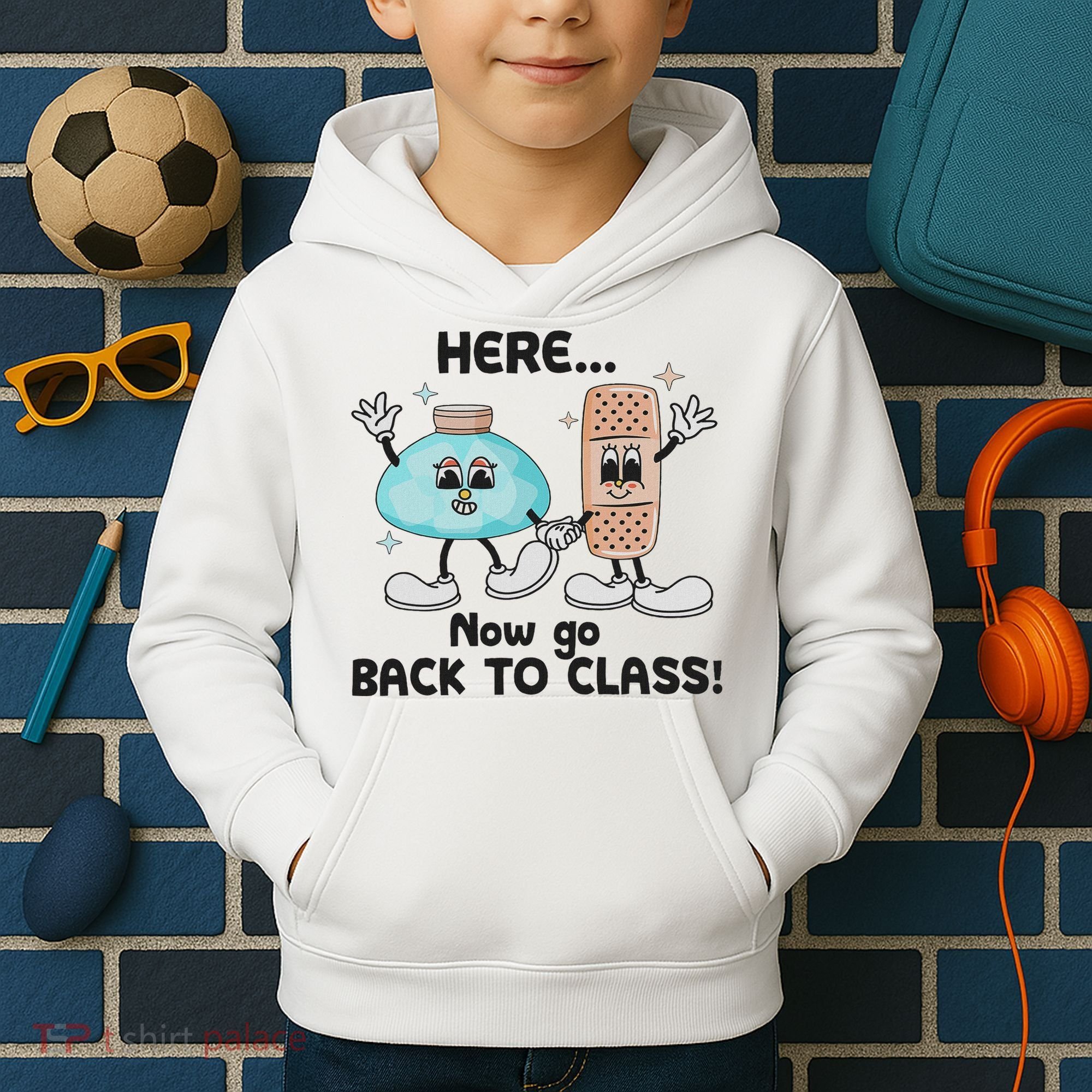 Here Now Go Back To Class School Nurse Medical Professional Kids Hoodie