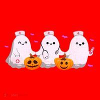 Halloween Nurse Ghosts Boo Crew Santa Hat thumb 1