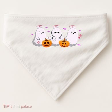 Halloween Nurse Ghosts Boo Crew USA-Made Doggie Bandana