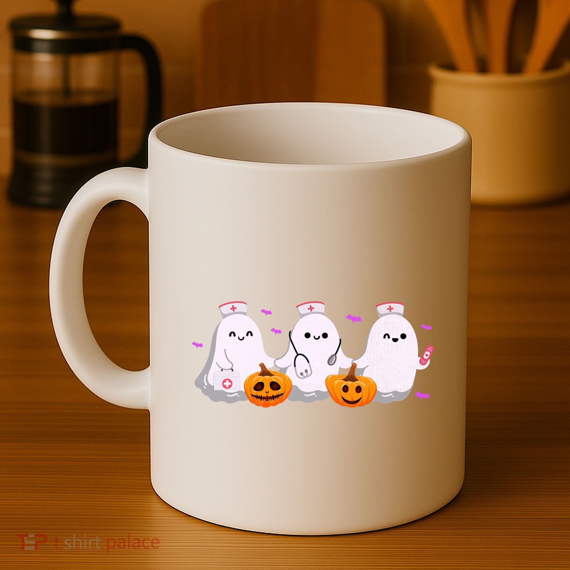 Halloween Nurse Ghosts Boo Crew Coffee Mug
