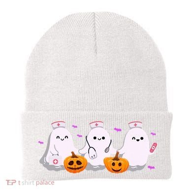 Halloween Nurse Ghosts Boo Crew Beanie