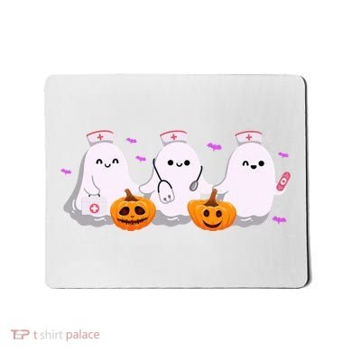 Halloween Nurse Ghosts Boo Crew Mousepad