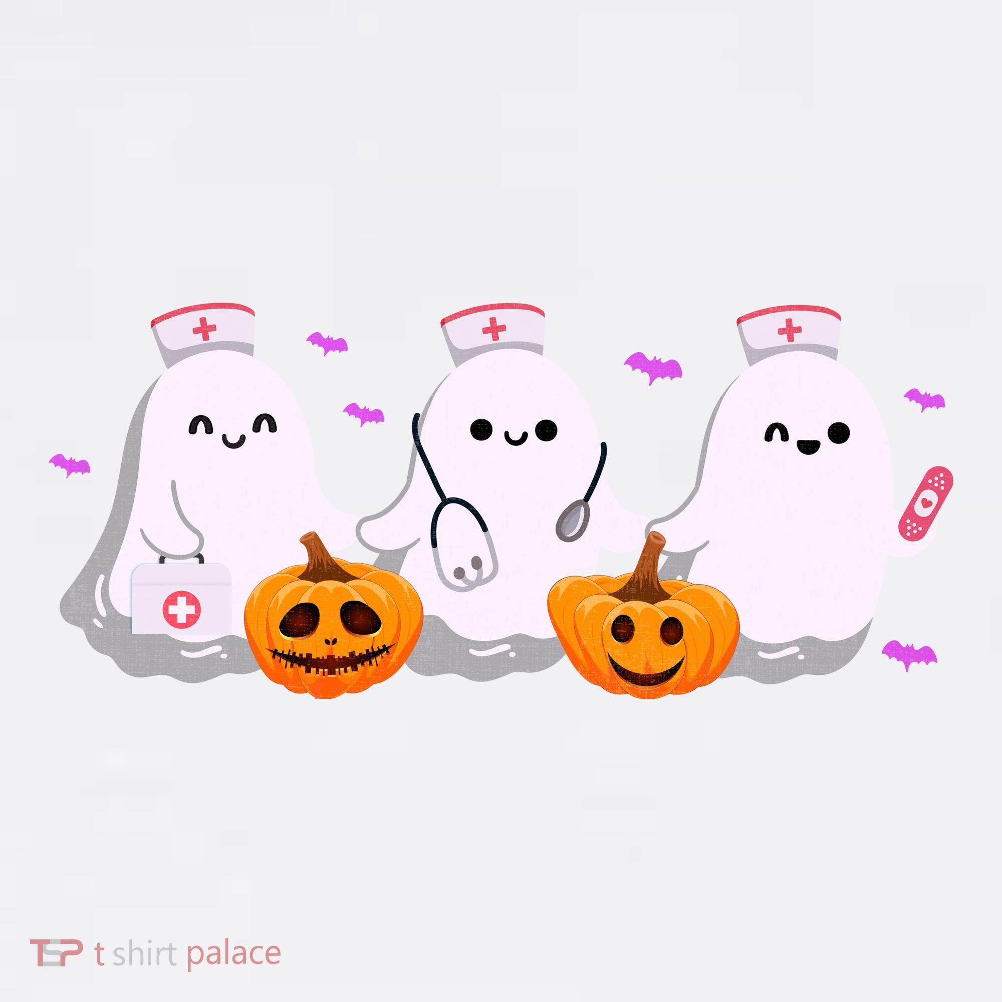 Halloween Nurse Ghosts Boo Crew Mousepad