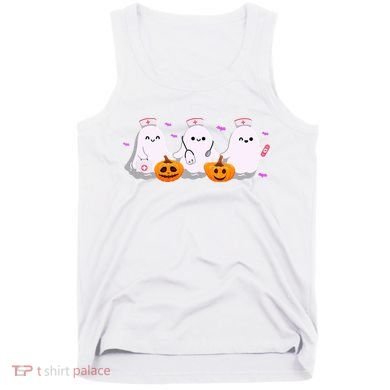Halloween Nurse Ghosts Boo Crew Tank Top