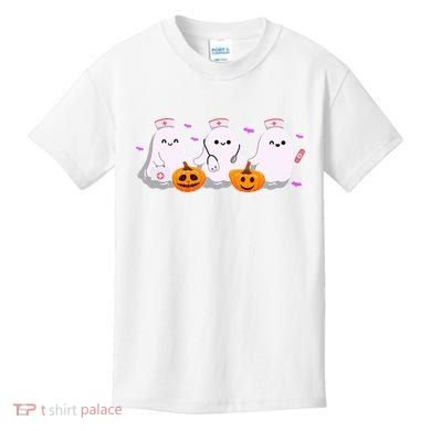 Halloween Nurse Ghosts Boo Crew Kids T-Shirt