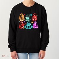 Halloween Neon Ghost Reading Books Spooky Season Women's Sweatshirt thumb 0