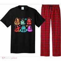 Halloween Neon Ghost Reading Books Spooky Season Pajama Set thumb 0