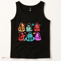 Halloween Neon Ghost Reading Books Spooky Season Tank Top thumb 2