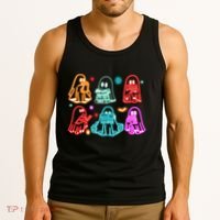 Halloween Neon Ghost Reading Books Spooky Season Tank Top thumb 3