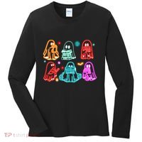 Halloween Neon Ghost Reading Books Spooky Season Women's Long Sleeve Shirt thumb 0