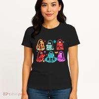 Halloween Neon Ghost Reading Books Spooky Season Women's T-Shirt thumb 4
