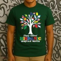 Happy National Hispanic Heritage Month Flag Tree T-Shirt thumb 3