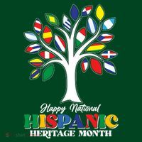 Happy National Hispanic Heritage Month Flag Tree T-Shirt thumb 7