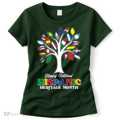 Happy National Hispanic Heritage Month Flag Tree Women's T-Shirt