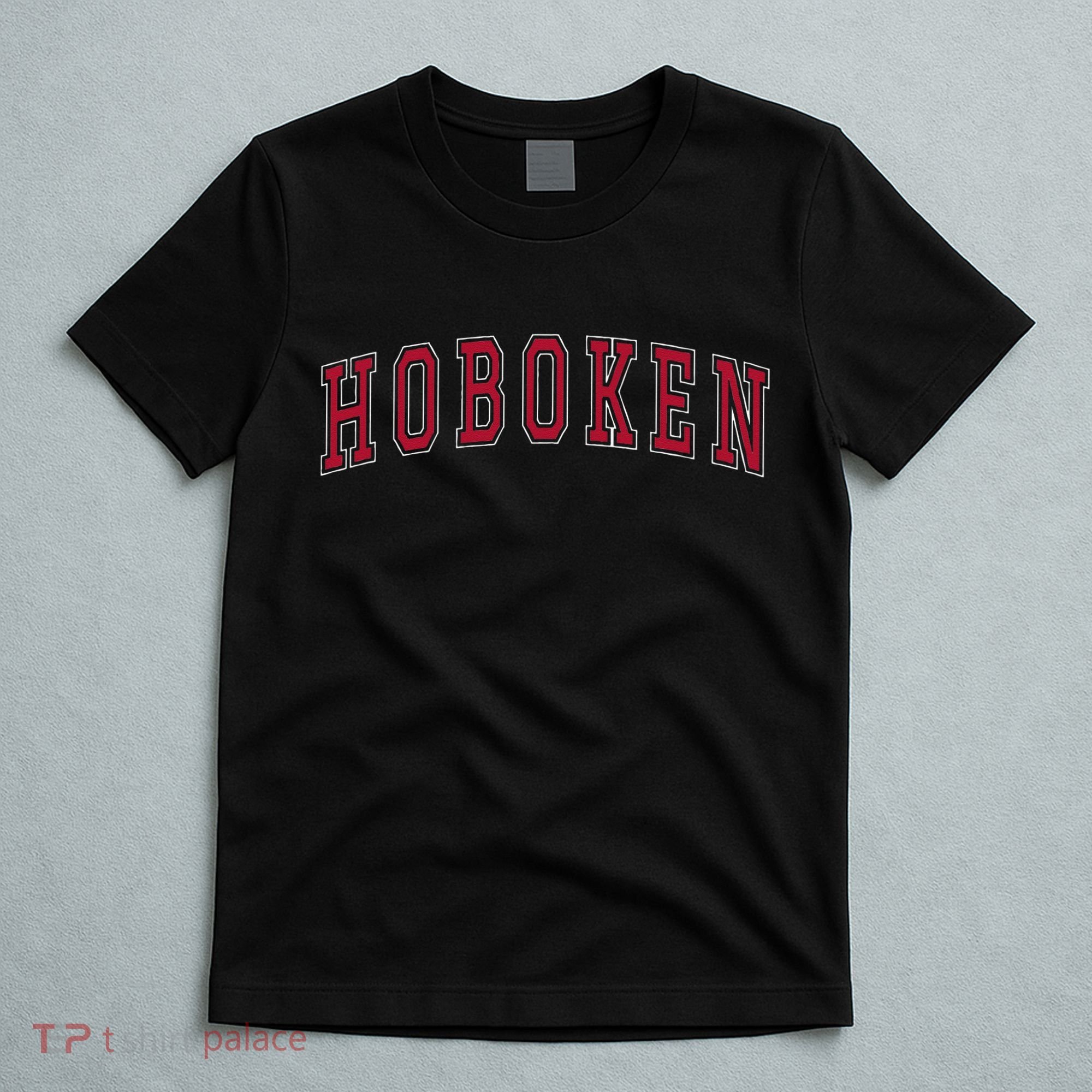 Hoboken New Jersey Souvenir Sport College Style Text T-Shirt