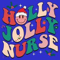 Holly N Jolly Nurse Smile Santa Hat Groovy Nurse Christmas Funny Gift T-Shirt thumb 7
