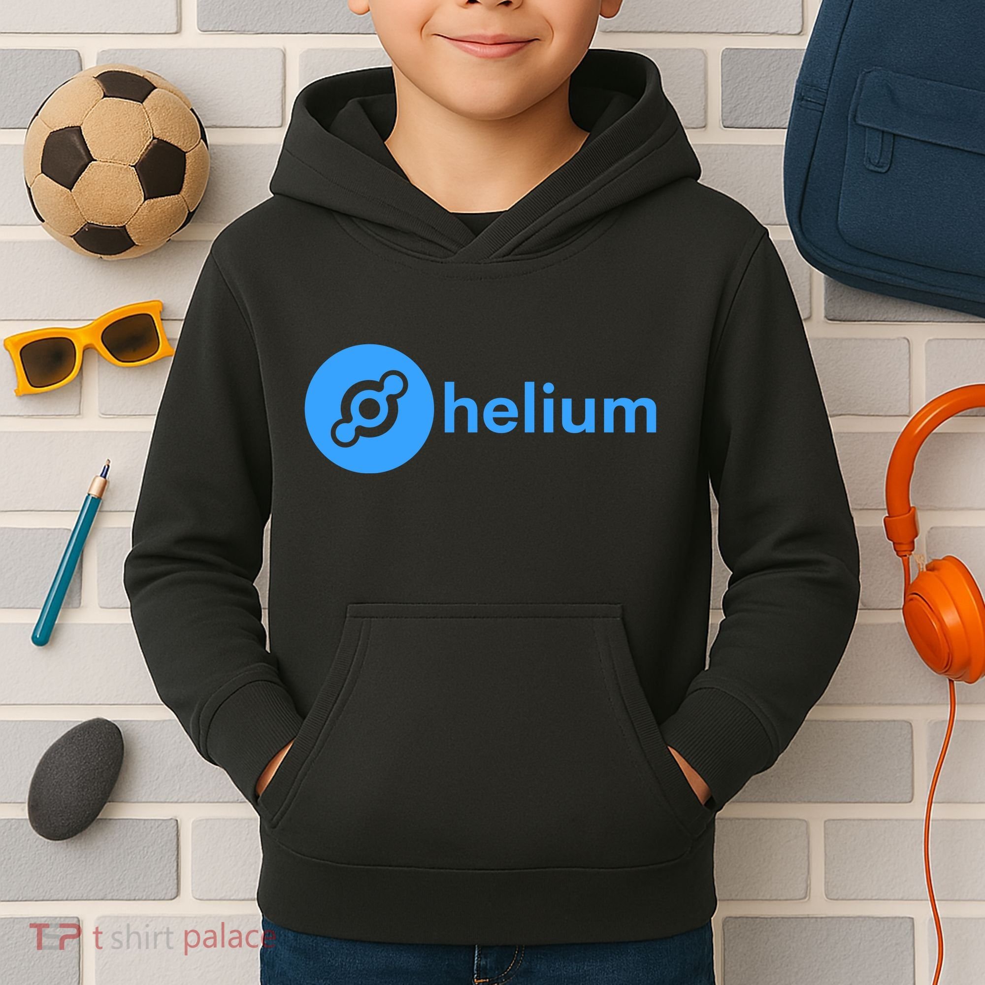 Helium Network Logo, Helium Crypto, HNT Token, Helium Logo Kids Hoodie