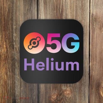 Helium Network Logo, Helium Crypto, HNT Token, Helium Logo 5G Coaster
