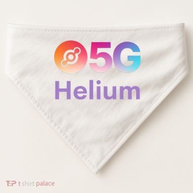 Helium Network Logo, Helium Crypto, HNT Token, Helium Logo 5G USA-Made Doggie Bandana