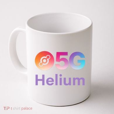 Helium Network Logo, Helium Crypto, HNT Token, Helium Logo 5G Coffee Mug