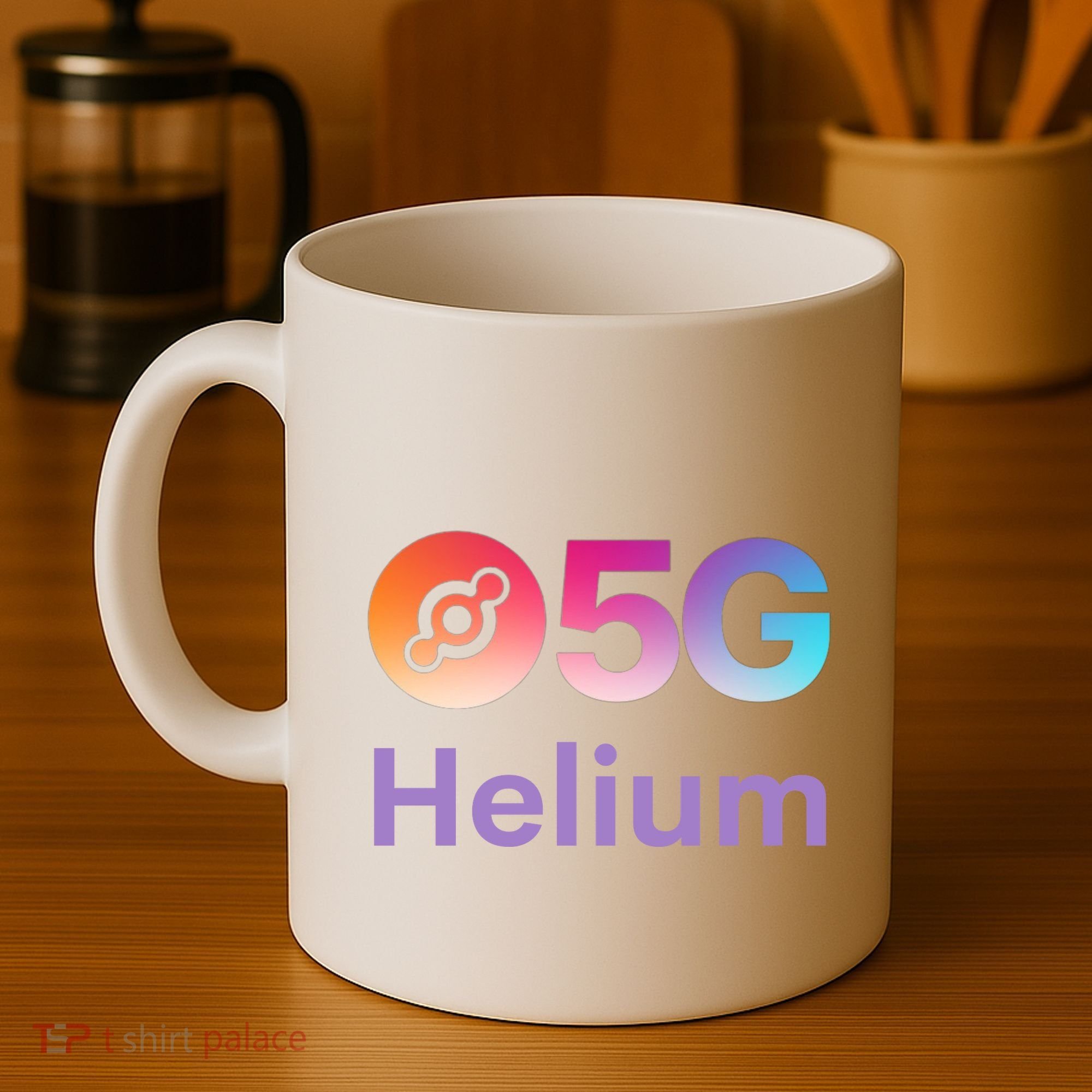 Helium Network Logo, Helium Crypto, HNT Token, Helium Logo 5G Coffee Mug