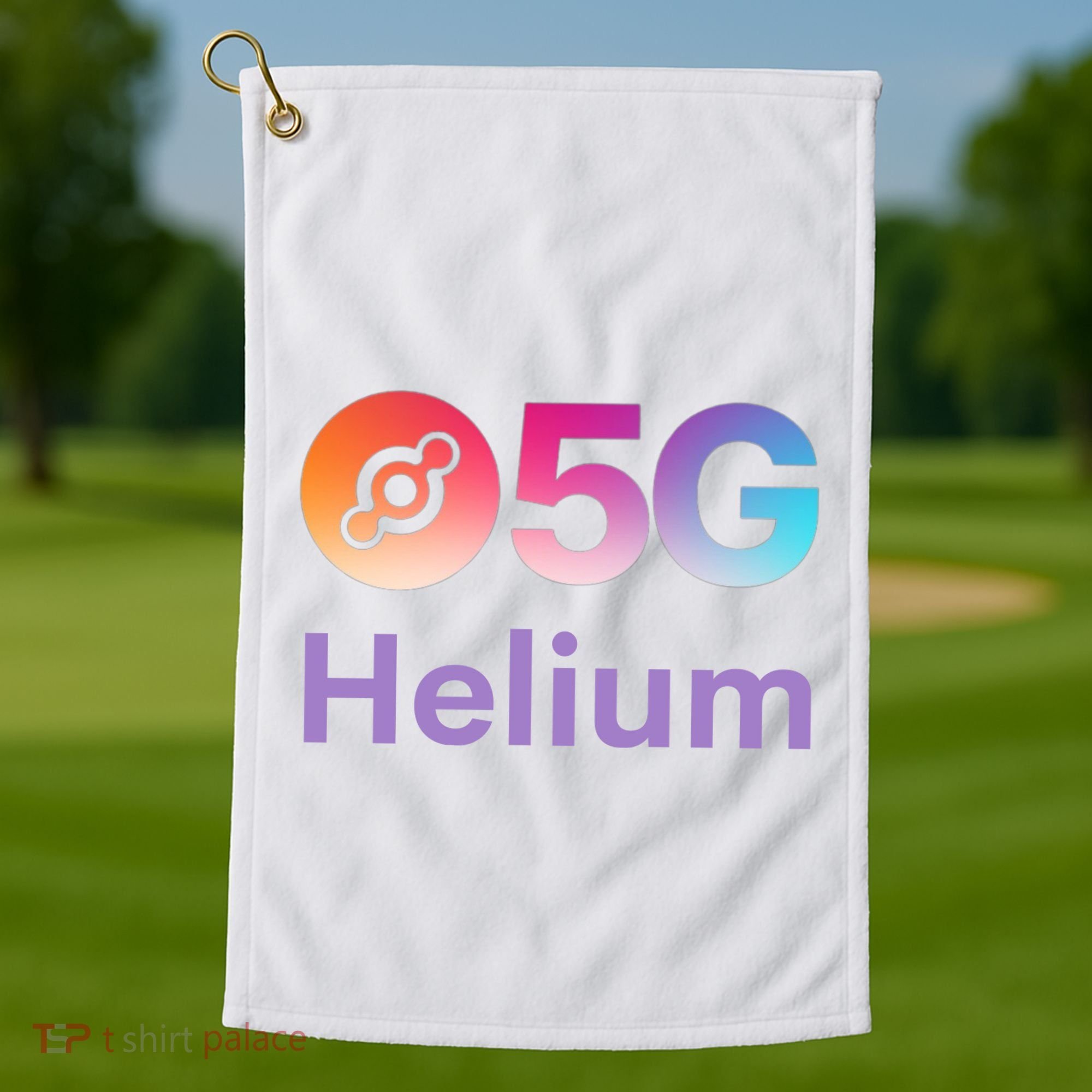 Helium Network Logo, Helium Crypto, HNT Token, Helium Logo 5G Golf Towel