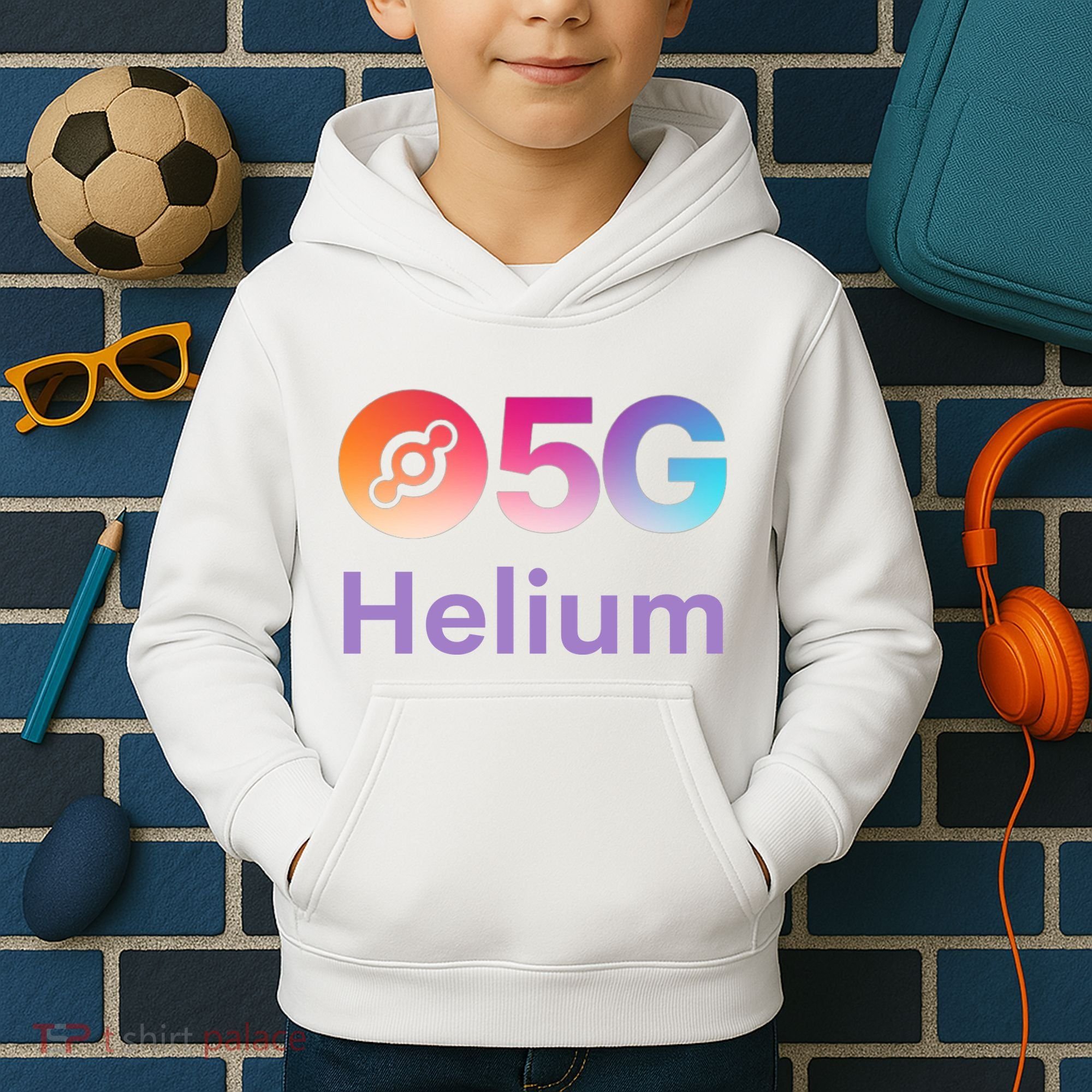 Helium Network Logo, Helium Crypto, HNT Token, Helium Logo 5G Kids Hoodie