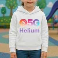 Helium Network Logo, Helium Crypto, HNT Token, Helium Logo 5G Kids Hoodie thumb 3