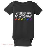 Hate Never Made Any Nation Great Equality Baby Bodysuit thumb 0