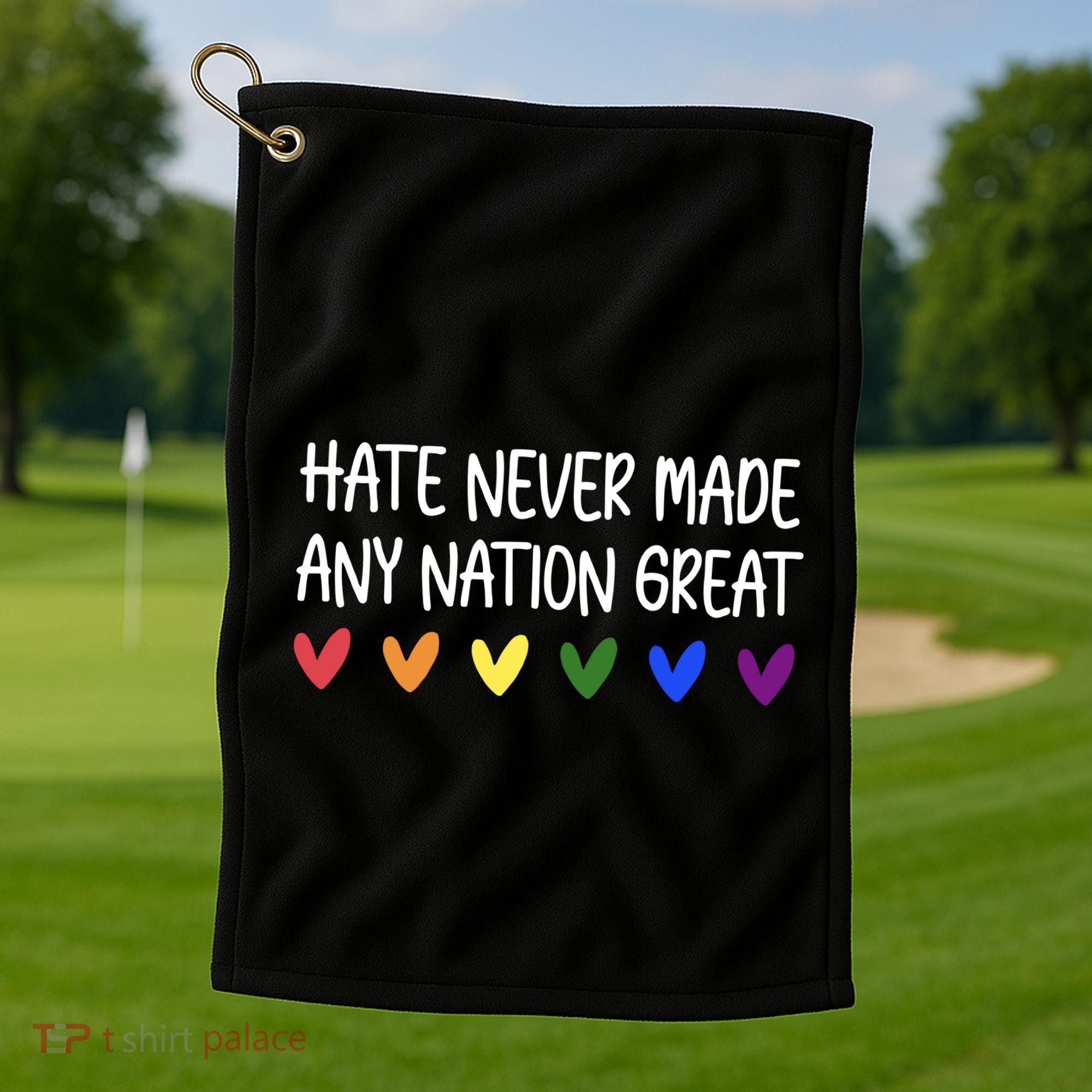 Hate Never Made Any Nation Great Equality Golf Towel