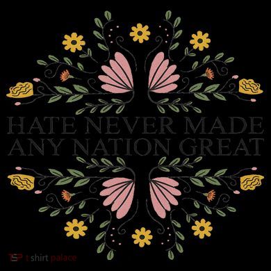 Hate Never Made Any Nation Great Political Boho Floral 16oz Travel Tumbler