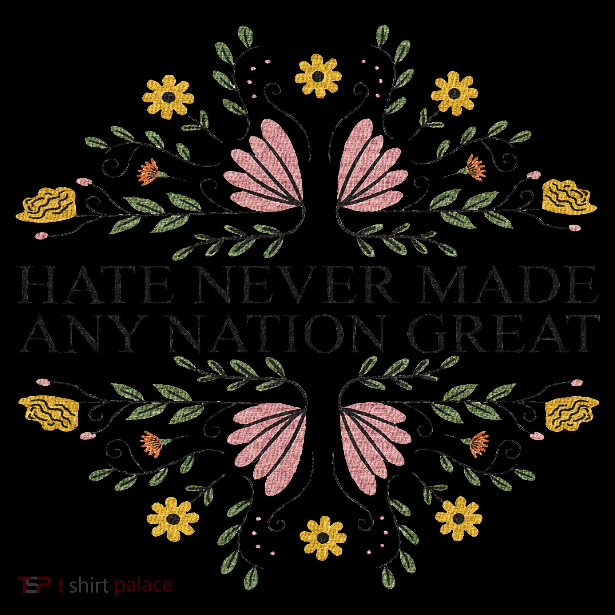 Hate Never Made Any Nation Great Political Boho Floral 16oz Travel Tumbler