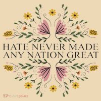 Hate Never Made Any Nation Great Political Boho Floral Tote Bag thumb 4