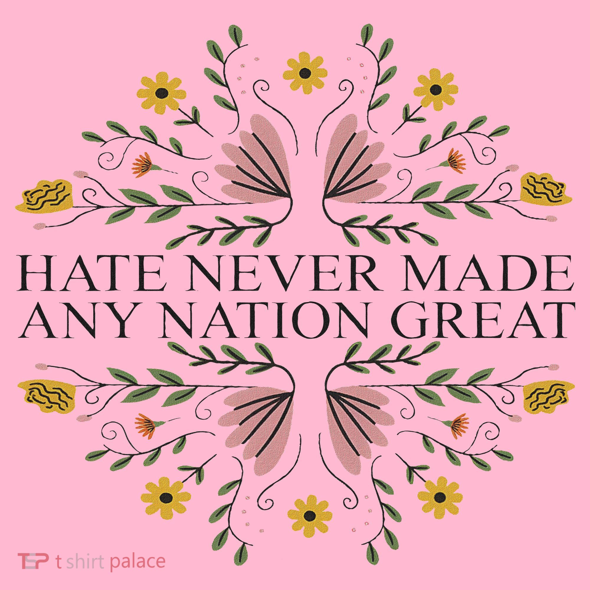Hate Never Made Any Nation Great Political Boho Floral Coaster