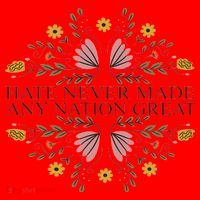 Hate Never Made Any Nation Great Political Boho Floral Santa Hat thumb 1