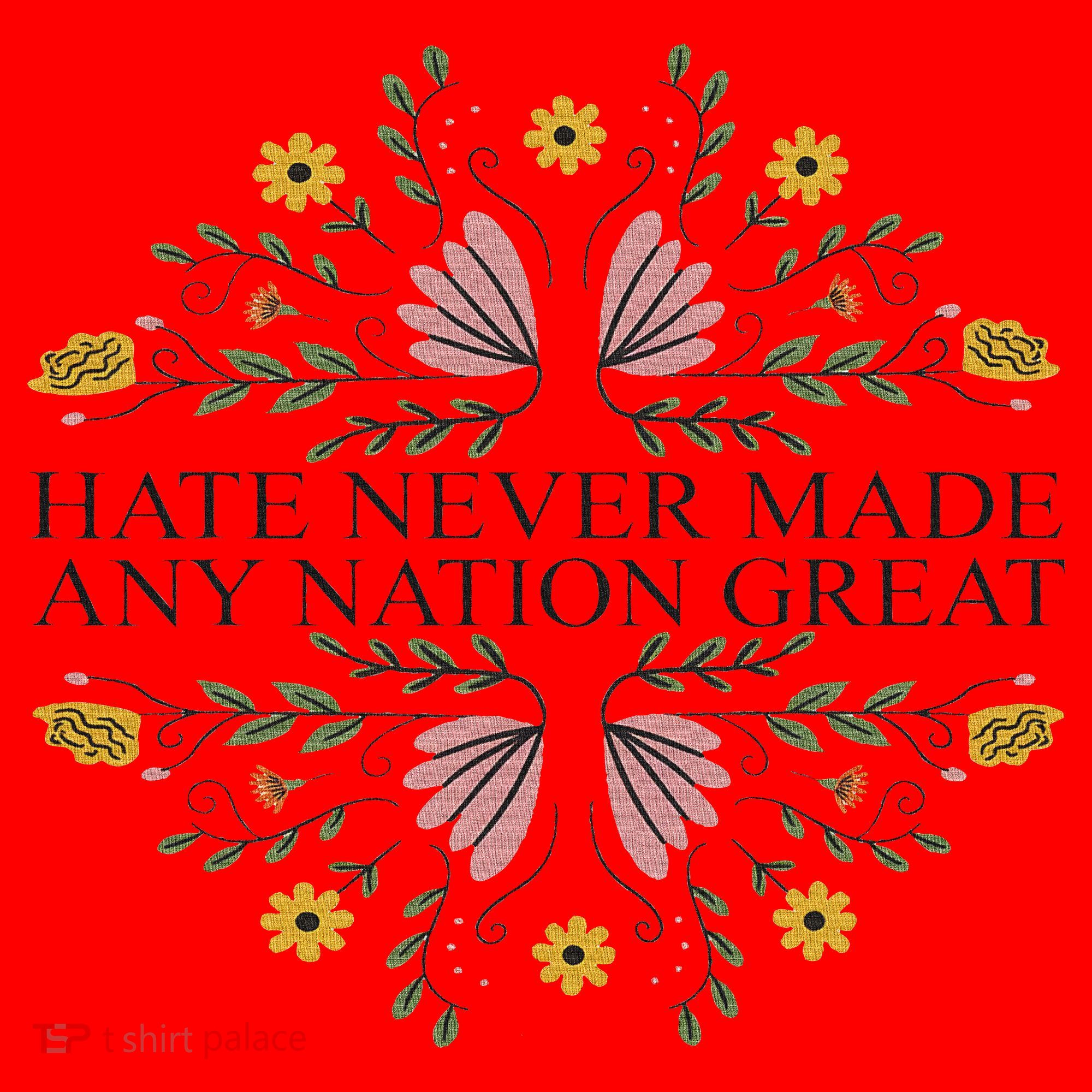 Hate Never Made Any Nation Great Political Boho Floral Santa Hat