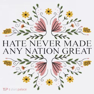 Hate Never Made Any Nation Great Political Boho Floral Yupoong Adult 5-Panel Trucker Hat