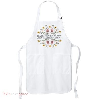 Hate Never Made Any Nation Great Political Boho Floral Apron