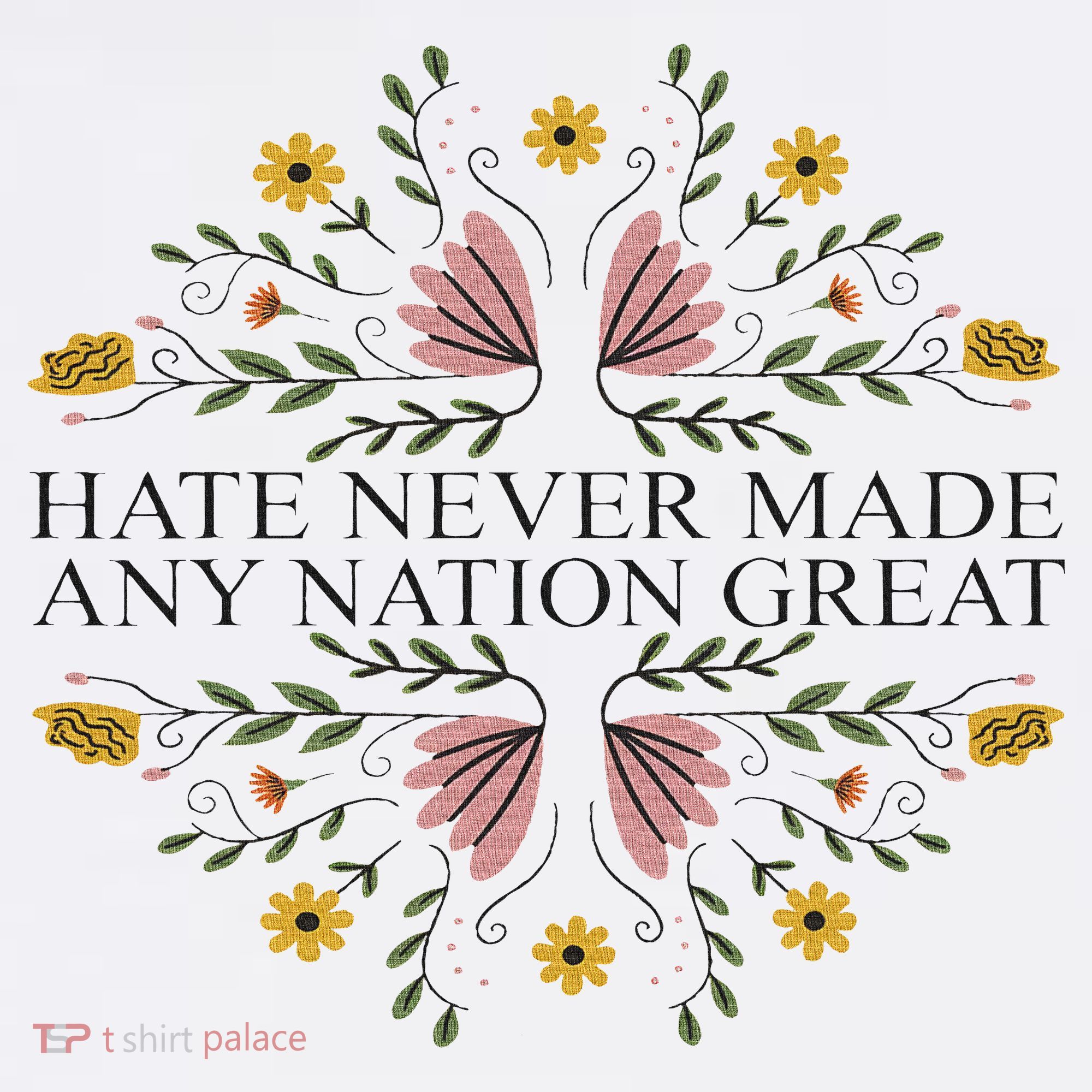 Hate Never Made Any Nation Great Political Boho Floral Apron