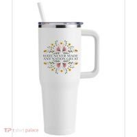 Hate Never Made Any Nation Great Political Boho Floral 40oz Vacuum Insulated Stainless Steel Travel Tumbler thumb 0