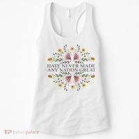 Hate Never Made Any Nation Great Political Boho Floral Women's Tank Top thumb 0